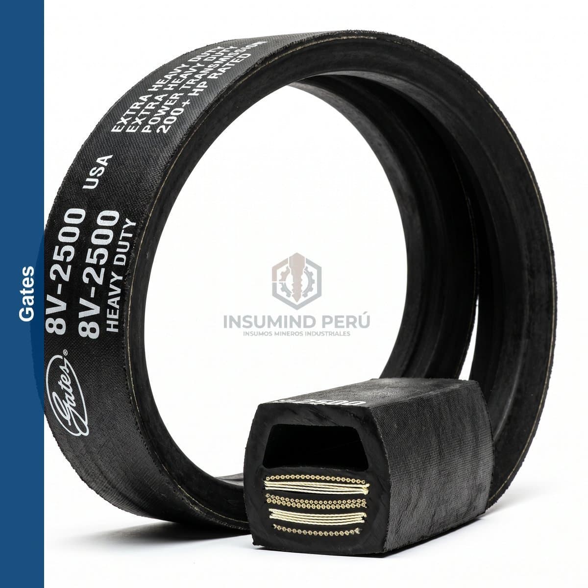 Correa Gates 8V-2500 - Estrecha 8V Gran Potencia Industrial